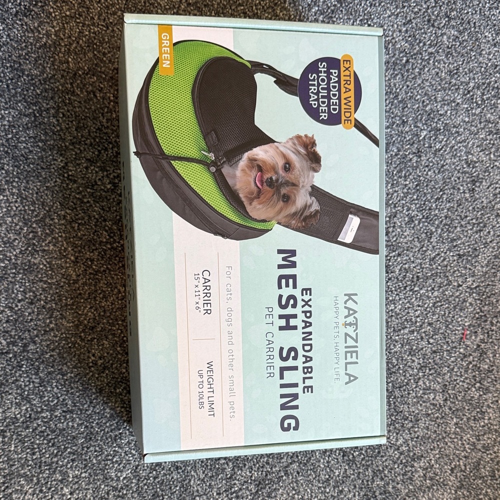 Katziela Green Mesh Sling Pet Carrier